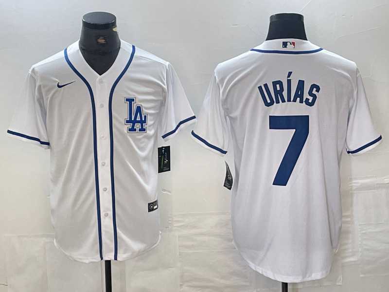 Men's Los Angeles Dodgers #7 Julio Urias White Cool Base Stitched Baseball Jersey,We sell and wholesale Men's Los Angeles Dodgers #7 Julio Urias White Cool Base Stitched Baseball Jersey on line form chian!